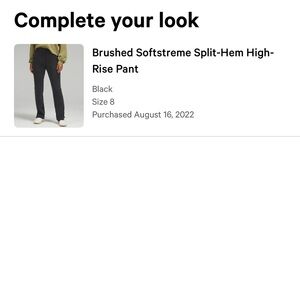 lululemon athletica Black Brushed Softstreme Split-Hem Pants